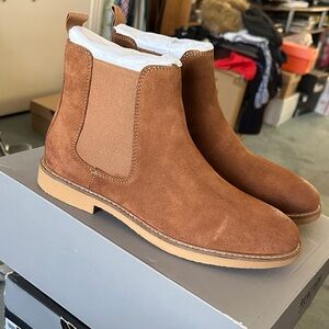 Kenneth Cole Reaction Tan Suede Bronceado Chelsea Boots Men’s 9 New w Box